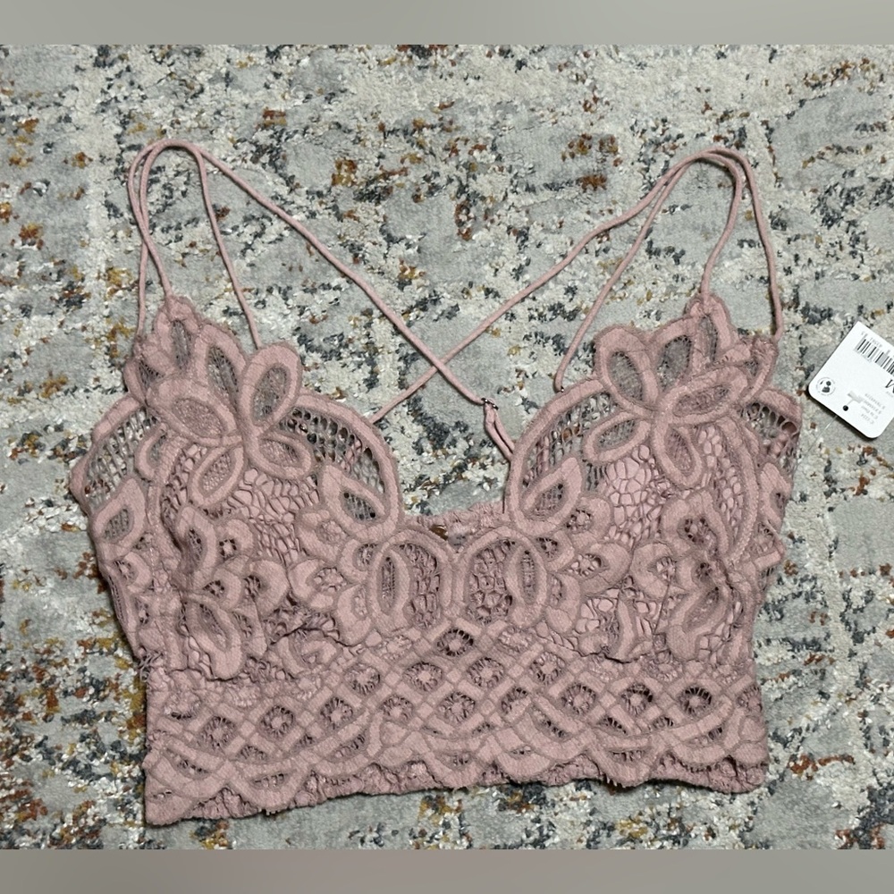 Free People FP One Adella Bralette Rosewood size Medium NEW - Picture 3 of 11